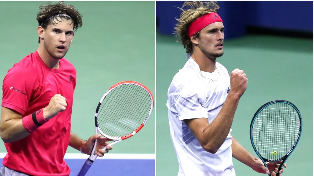 Dominic Thiem (trái) và Alexander Zverev hứa hẹn sẽ làm nên trận chung kết cân sức cân tài