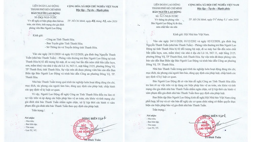 Phóng viên Báo Người Lao Động bị đe dọa, “khủng bố” bằng chất bẩn ảnh 2