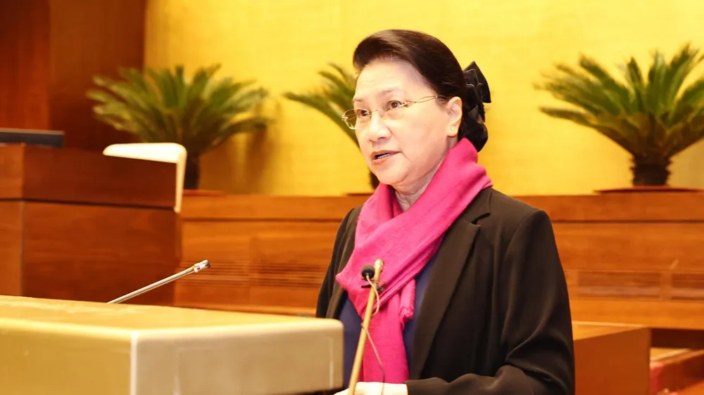 Chủ tịch Quốc hội Nguyễn Thị Kim Ngân phát biểu tại Hội nghị