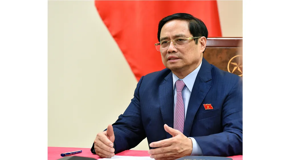 Tại Hội nghị thượng đỉnh thương mại dịch vụ toàn cầu năm 2021, Thủ tướng Phạm Minh Chính sẽ có bài  phát biểu quan trọng về quan điểm của Việt Nam đối với sự phát triển kinh tế số, công nghệ số và hợp tác quốc tế trong lĩnh vực này. Ảnh: VGP