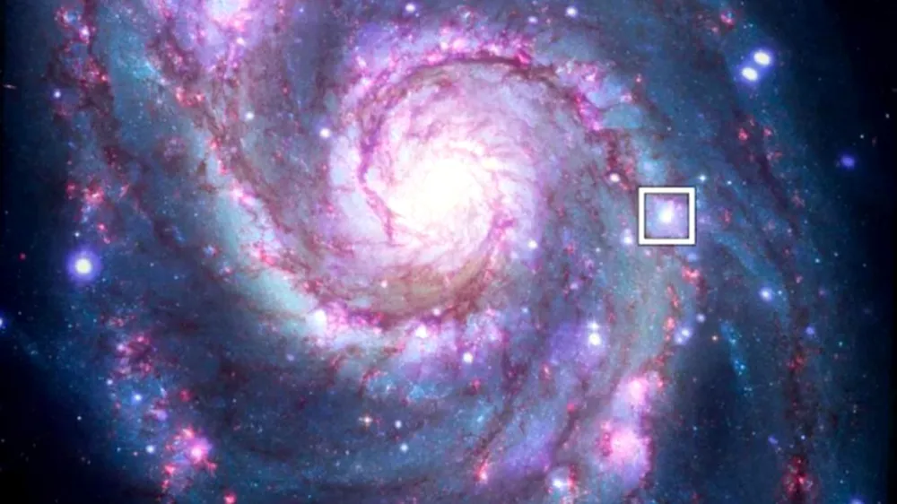 Vị trí của hành tinh đầu tiên  ngoài dải Ngân hà