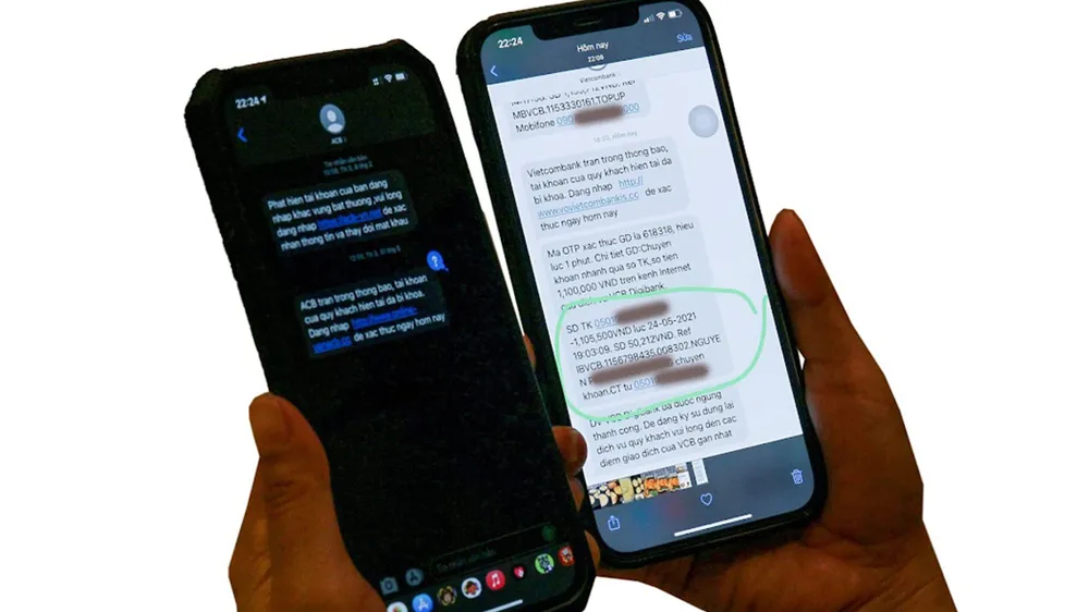 Tham khảo tin nhắn rác từ bạn bè và người thân  để tránh bị lừa đảo. Ảnh: HOÀNG HÙNG