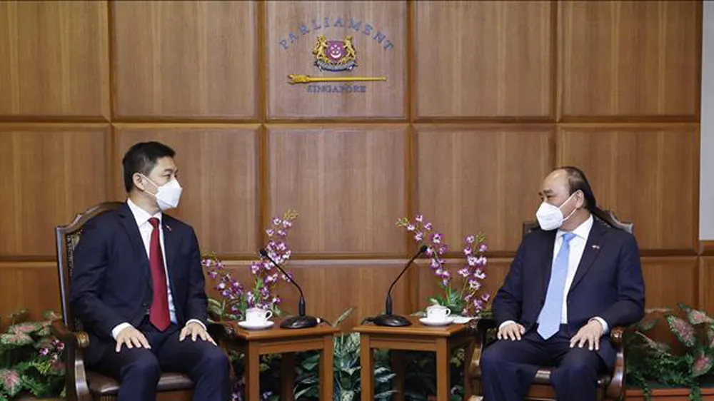 Chủ tịch nước Nguyễn Xuân Phúc hội kiến Tổng thống Singapore ảnh 7