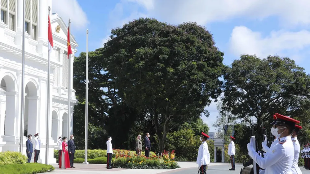 Chủ tịch nước Nguyễn Xuân Phúc hội kiến Tổng thống Singapore ảnh 10