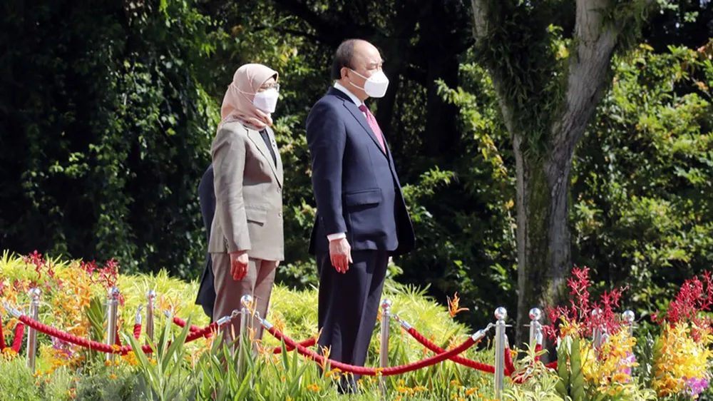 Chủ tịch nước Nguyễn Xuân Phúc hội kiến Tổng thống Singapore ảnh 11