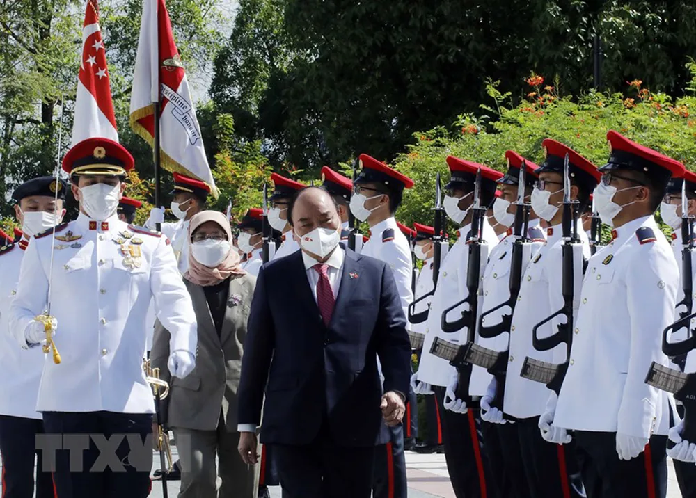 Chủ tịch nước Nguyễn Xuân Phúc hội kiến Tổng thống Singapore ảnh 9