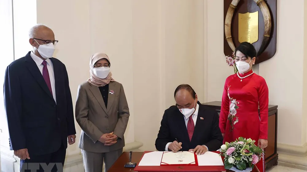 Chủ tịch nước Nguyễn Xuân Phúc hội kiến Tổng thống Singapore ảnh 3