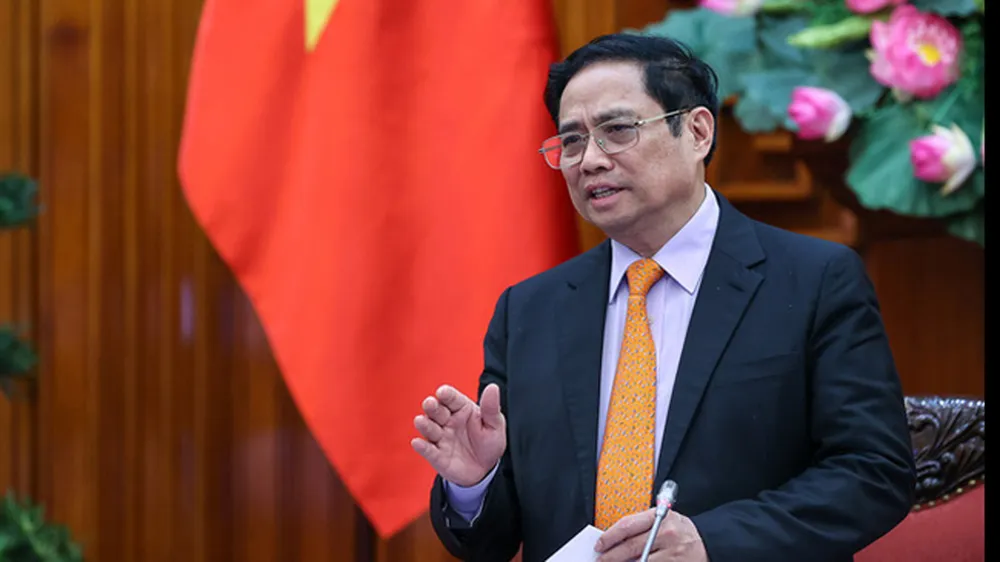 Thủ tướng Phạm Minh Chính phát biểu tại cuộc họp. Ảnh: VGP
