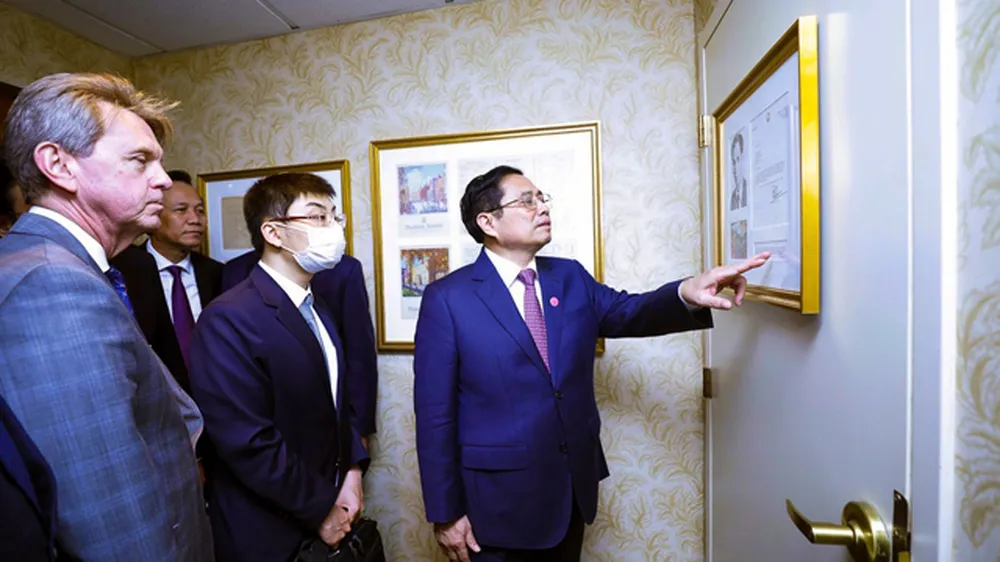 Thủ tướng Chính phủ Phạm Minh Chính thăm nơi Chủ tịch Hồ Chí Minh từng làm việc tại thành phố Boston, Hoa Kỳ ảnh 2