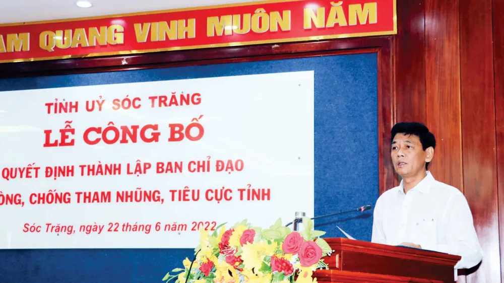 Ông Lâm Văn Mẫn làm Trưởng ban Chỉ đạo phòng chống tham nhũng, tiêu cực tỉnh Sóc Trăng