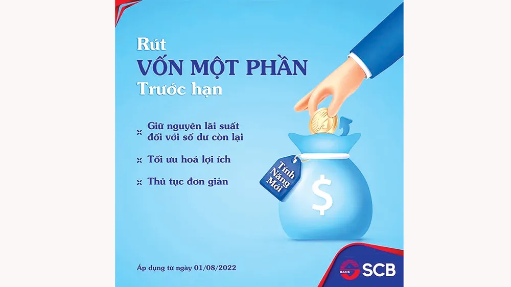 SCB cập nhật tính năng mới “Rút vốn một phần trước hạn”