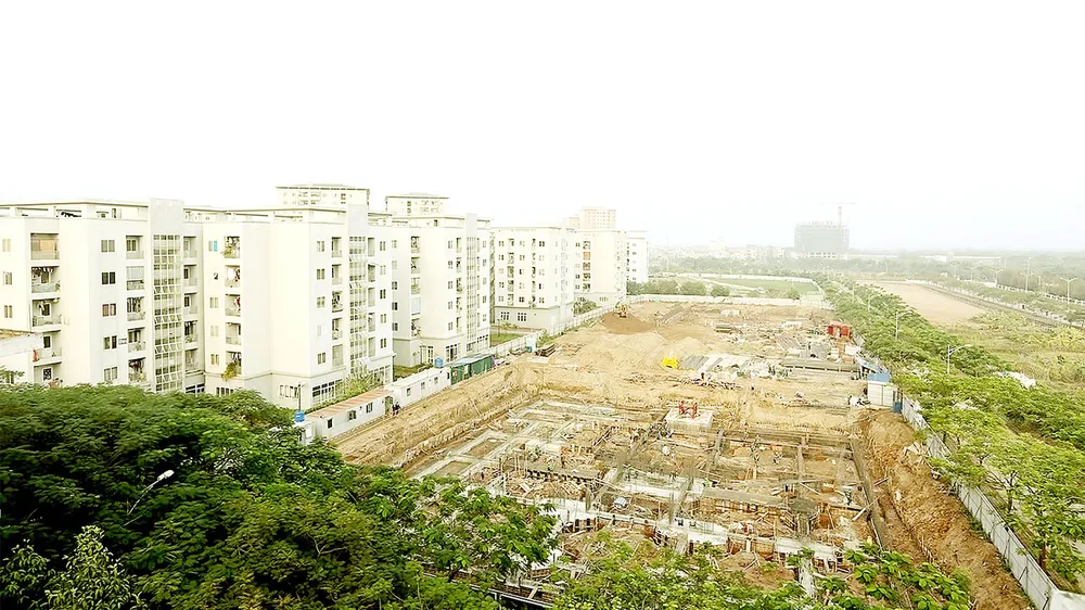 Một dự án nhà ở xã hội tại Khu đô thị Việt Hưng,  quận Long Biên, Hà Nội. Ảnh: VIẾT CHUNG
