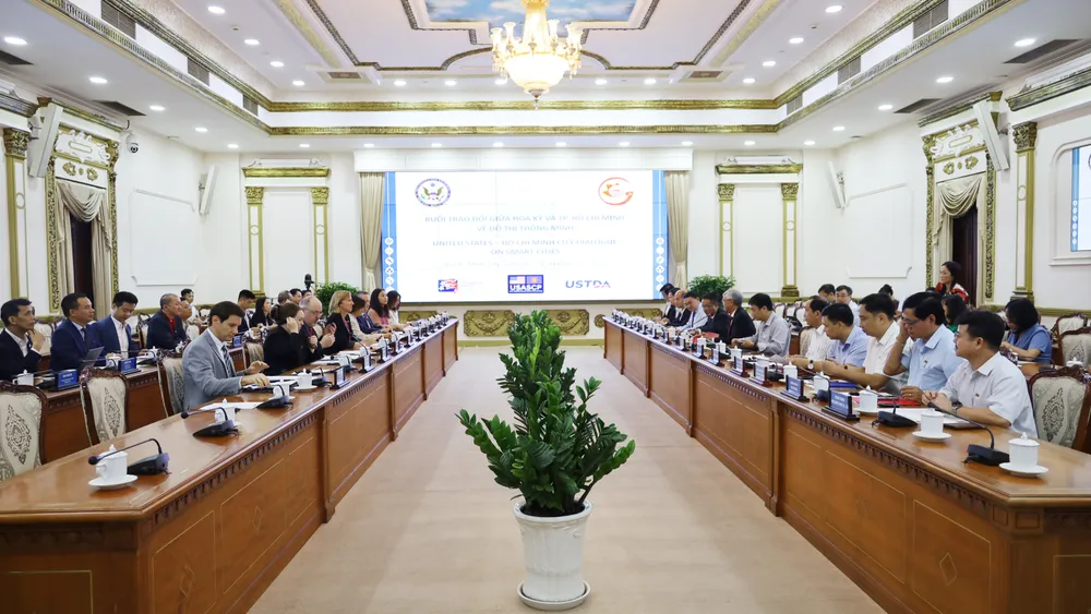 Quang cảnh buổi gặp gỡ doanh nghiệp Hoa Kỳ. Ảnh: QUỐC HÙNG