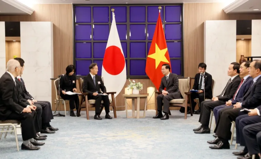 Chủ tịch nước Võ Văn Thưởng tiếp Đoàn đại biểu Hiệp hội Hữu nghị Kyushu – Việt Nam. Ảnh: TTXVN Chủ tịch nước Võ Văn Thưởng tiếp Đoàn đại biểu Hiệp hội Hữu nghị Kyushu – Việt Nam. Ảnh: TTXVN