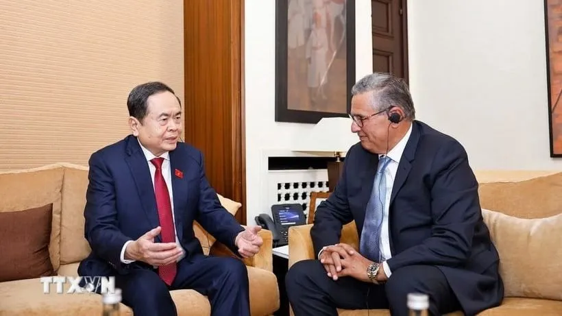 Chủ tịch Quốc hội Trần Thanh Mẫn hội kiến Thủ tướng Marocco Aziz Akhannouch 