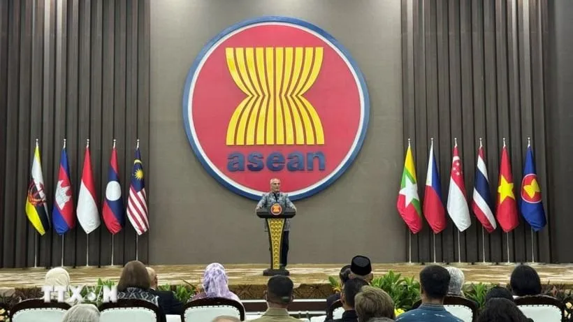 Tổng thống nước Cộng hòa Dân chủ Timor Leste Jose Ramos Horta phát biểu tại Ban Thư ký ASEAN. Ảnh: TTXVN