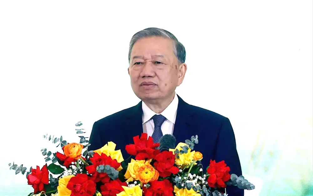 Tổng Bí thư Tô Lâm phát biểu chỉ đạo tại hội nghị. Ảnh: VIẾT CHUNG