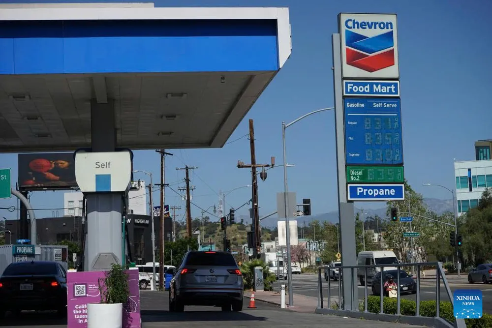  Một trạm xăng tại Texas, Mỹ. Ảnh: XINHUA