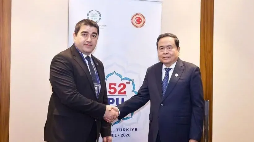 Chủ tịch Quốc hội Trần Thanh Mẫn gặp Chủ tịch Quốc hội Gruzia Shalva Papuashvili. Ảnh: TTXVN 