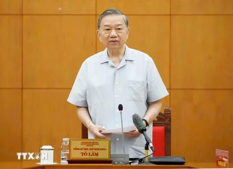 Tổng Bí thư, Chủ tịch nước Tô Lâm phát biểu chỉ đạo. Ảnh: TTXVN