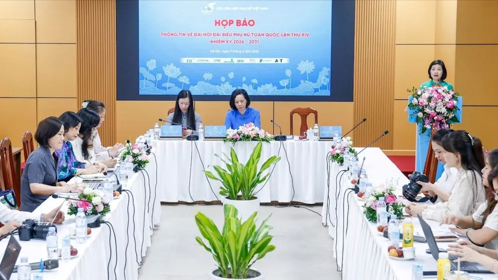 Họp báo giới thiệu Đại hội đại biểu Phụ nữ toàn quốc lần thứ XIV. Ảnh: MINH ANH