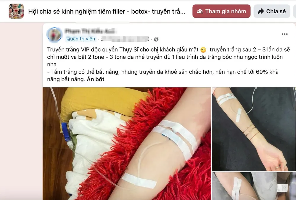 Trên nhiều hội nhóm tràn ngập các lời rao truyền trắng tại nhà. Ảnh chụp màn hình Facebook