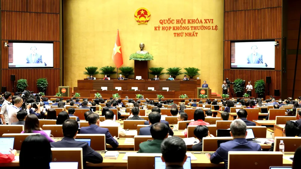Chủ tịch Quốc hội Trần Thanh Mẫn phát biểu khai mạc kỳ họp. Ảnh: QUANG PHÚC
