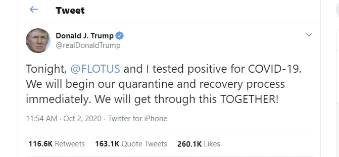 TT Trump dương tính với Coronavirus ảnh 1