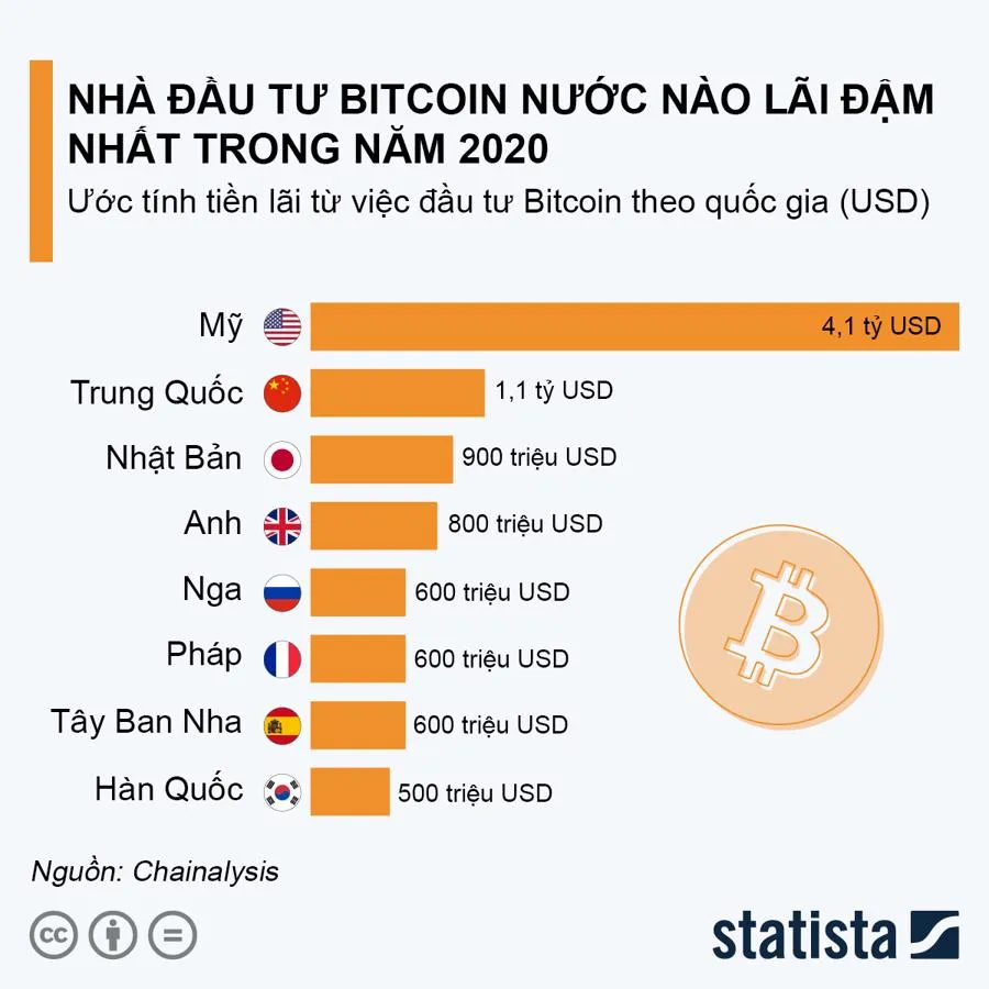Nhà đầu tư Bitcoin nước nào lãi đậm nhất trong năm 2020? - Ảnh 1