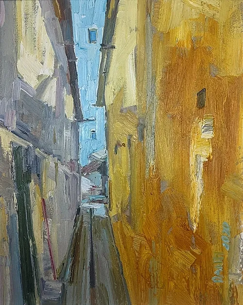"Hem Sai Gon" (Saigon Alley) by Pham Cong Danh. The painters are donating 10-100 percent of the proceeds to the hospital. Art lovers can visit the My Thuat Bui Facebook page and make bids at increments of at least VND100,000 ($4.36). Hem Sai Gon (Saigon Alley) by Pham Cong Danh. Many painters have voluntarily donated 10-100 percent of their sales to the hospitalArt lovers can visit the My Thuat Bui Facebook page and comment under these paintings to offer their prices, which must be higher at least VND100.000 than the previous one.