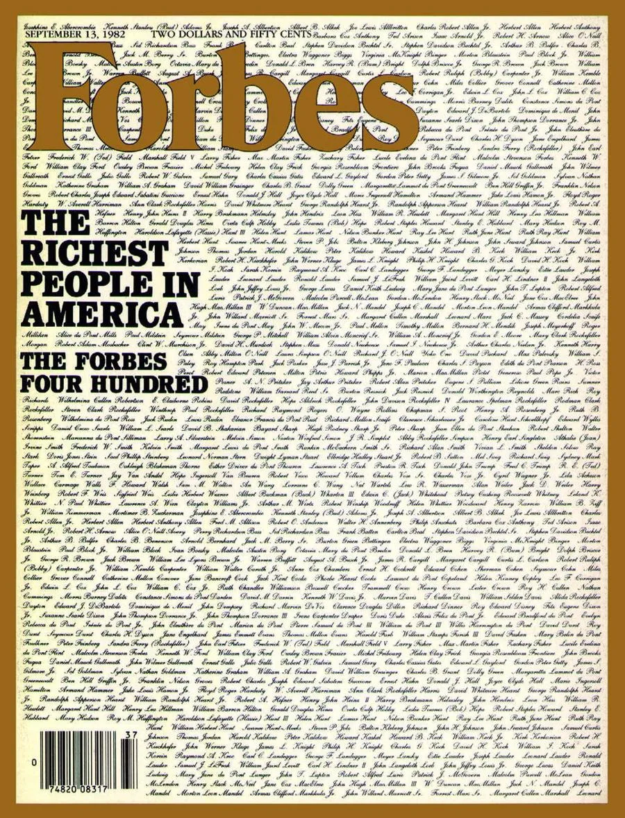 Forbes 400 lần đầu được c&ocirc;ng bố v&agrave;o năm 1982 - Ảnh: Forbes