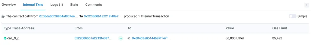 Buterin 30,000 ETH transfer