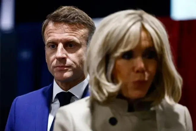 Đảng Phục hưng của Tổng thống Emmanuel Macron đang ở vị trí thứ ba với ước tính 22%. Ảnh: Alamy