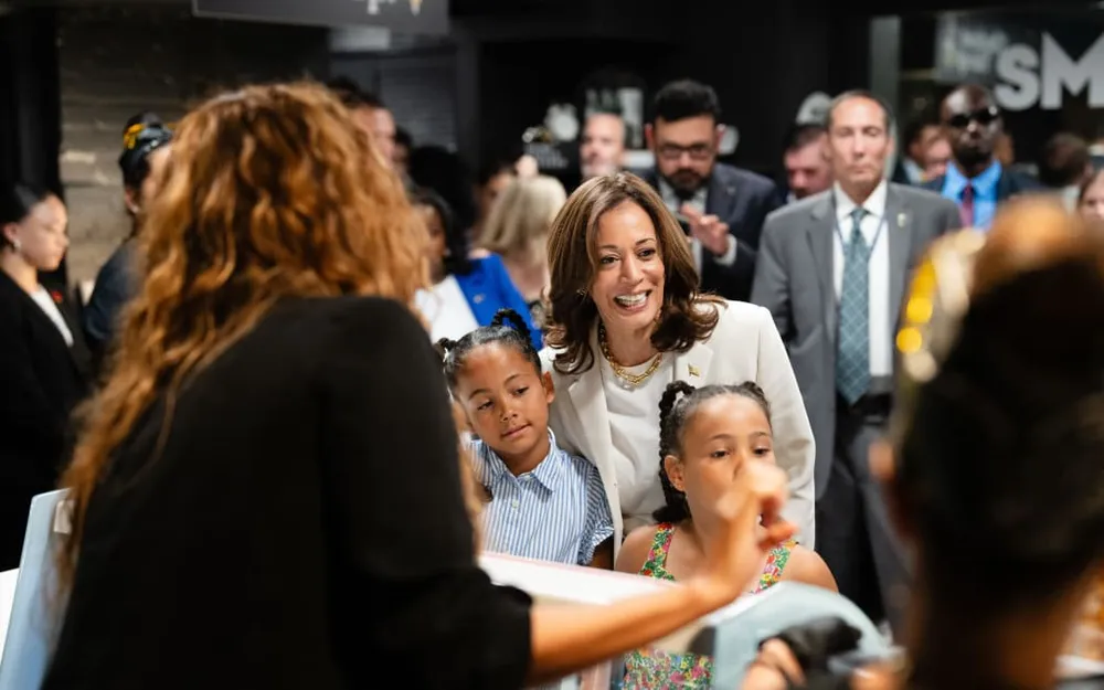 Bà Kamala Harris vận động tranh cử ở Washington, DC, ngày 19 tháng 7 năm 2024. Ảnh: AFP/ Getty - Pool/Erin Schaff