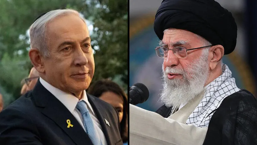 Thủ tướng Benjamin Netanyahu và Lãnh tụ tối cao Iran Ali Khamenei (Ảnh: Naama Greenbaum, AFP )