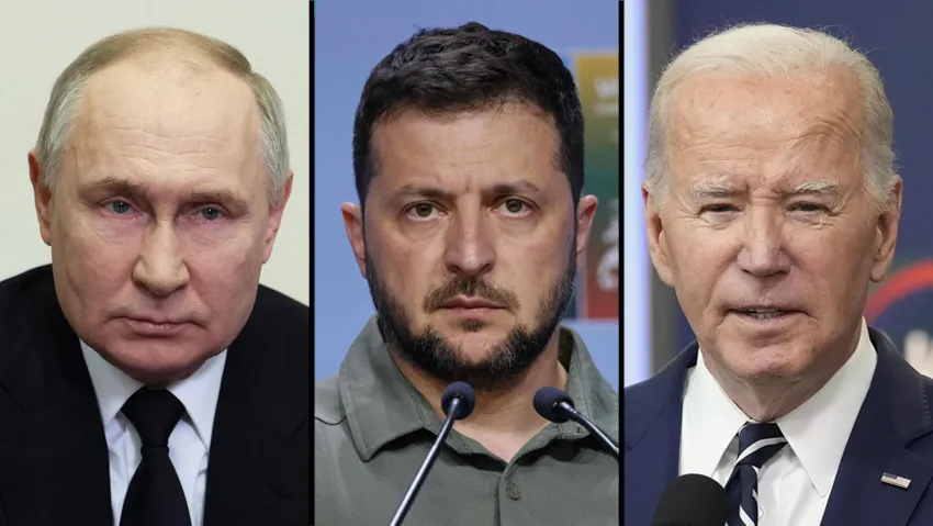 Vladimir Putin, Volodymyr Zelensky, Joe Biden( Ảnh: Ludovic Marinap/ AFP, Alex Brandon, Mikhail Metzel/ Reuters )