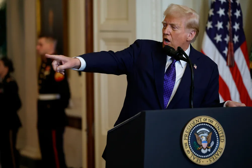 Trump từ lâu đã cáo buộc các cuộc biểu tình của sinh viên phản đối nỗ lực chiến tranh của Israel ở Gaza là bài Do Thái, mặc dù nhiều người dẫn đầu các cuộc biểu tình trong khuôn viên trường là người Do Thái ( Getty Images )