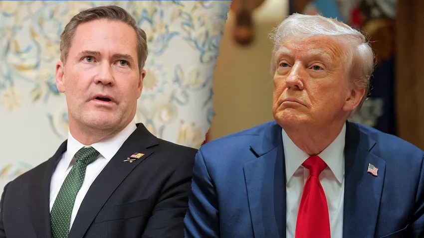 Cựu Cố vấn an ninh quốc gia Mỹ Mike Waltz (trái) và Tổng thống Mỹ Donald Trump. Ảnh: FOX NEWS 