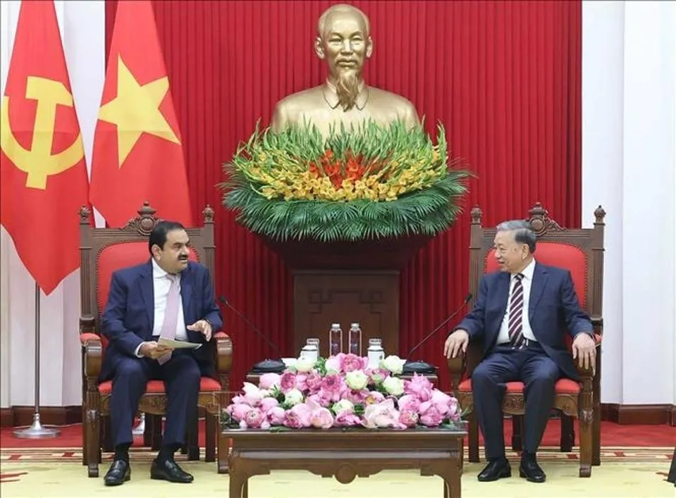 Indian billionaire Gautam Adani met To Lam, general secretary of Vietnam's Communist Party, on Wednesday (July 30, 2025). Courtesy of Vietnam News Agency.