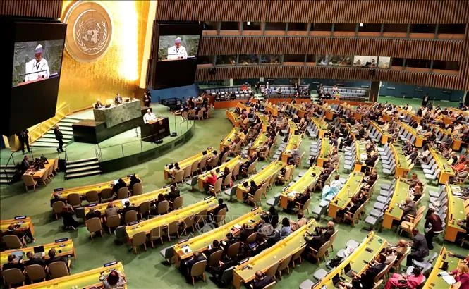 Chủ tịch Philemon Yang phát biểu tại Phiên bế mạc Đại hội đồng khóa 79.