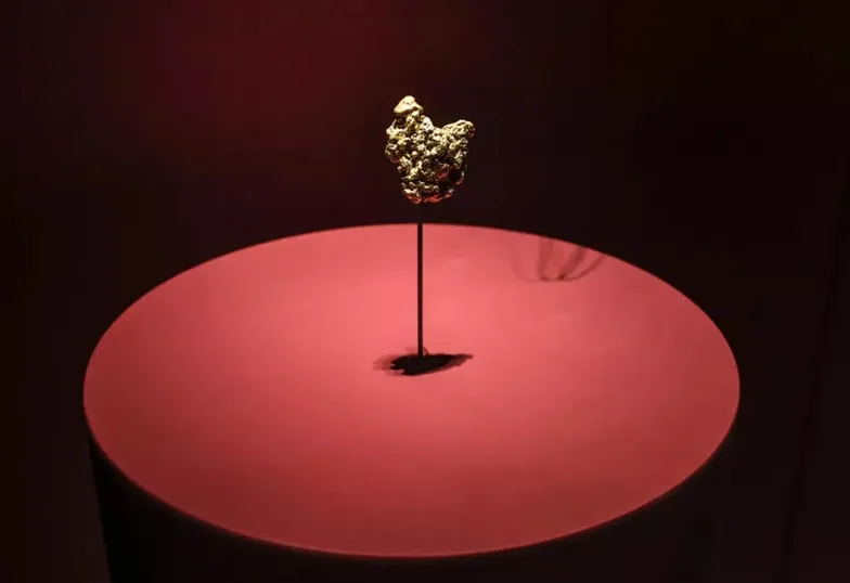 Một mẫu vật vàng được trưng bày tại Bảo tàng Lịch sử Tự nhiên Paris.