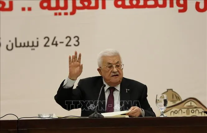 Tổng thống Palestine Mahmoud Abbas phát biểu tại Ramallah, Bờ Tây. Ảnh tư liệu: THX/TTXVN