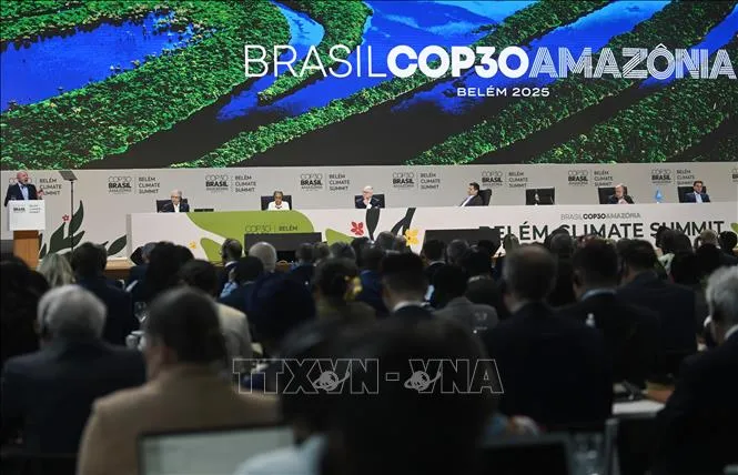 Quang cảnh Hội nghị lần thứ 30 Các bên tham gia Công ước khung của Liên hợp quốc về biến đổi khí hậu (COP30) tại Belem, Brazil. Ảnh: THX/TTXVN