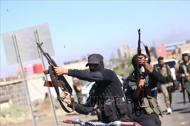 Lực lượng an ninh Syria được triển khai tại tỉnh Sweida ngày 15/7/2025. Ảnh minh họa: THX/TTXVN