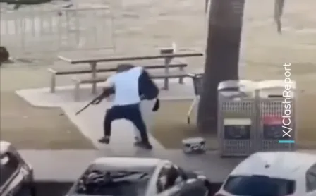 Ảnh chụp màn hình video cảnh Ahmed al Ahmed tước vũ khí kẻ xả súng.