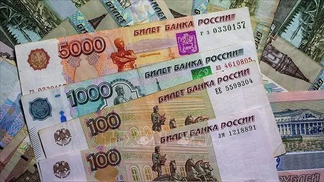 Đồng ruble của Liên bang Nga. Ảnh: AA/TTXVN