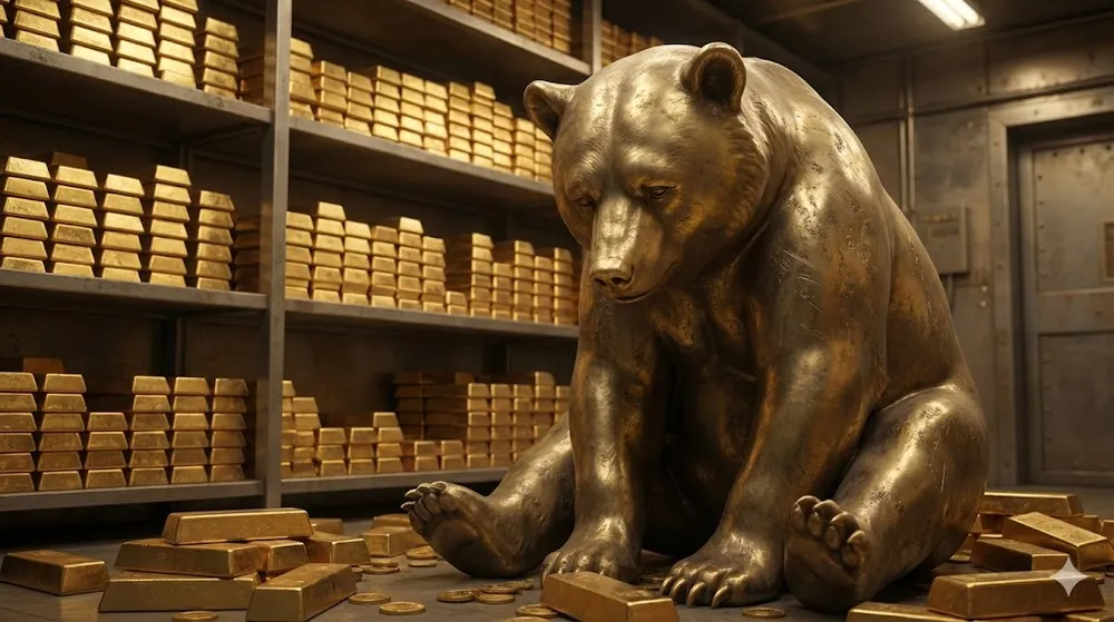 Vàng lao dốc sâu nhất theo ngày kể từ năm 1980. Ảnh minh họa: AI