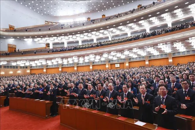 Phiên bế mạc kỳ họp thứ tư Ủy ban toàn quốc Hội nghị Chính trị Hiệp thương Nhân dân Toàn quốc Trung Quốc (Chính hiệp) khóa XIV tại Bắc Kinh sáng 11/3/2026. Ảnh: THX/TTXVN