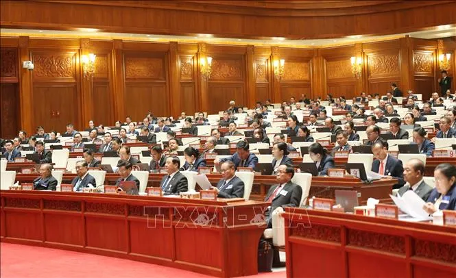 Quang cảnh Kỳ họp thứ nhất Quốc hội khóa X của Lào. Ảnh: TTXVN