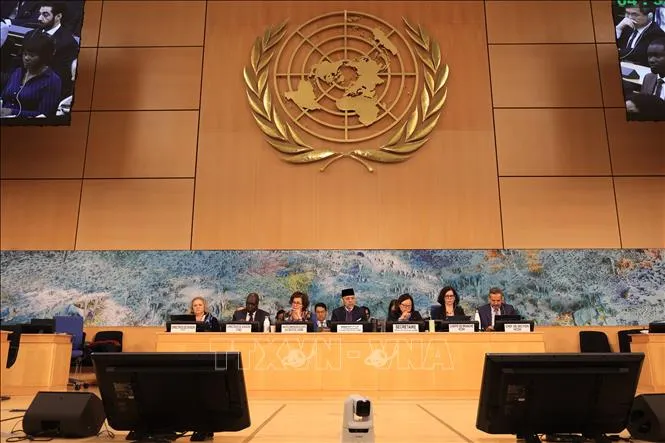 Cuộc thảo luận ngày 25/3/2026 tập trung vào tình hình chiến sự ở khu vực Trung Đông. Ảnh: TTXVN